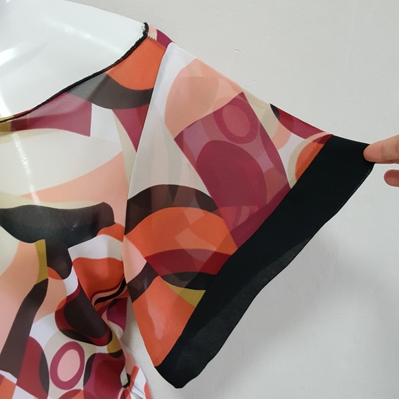 Honey Punch Top Retro Sheer Dolman Off shoulder S - Picture 4 of 13